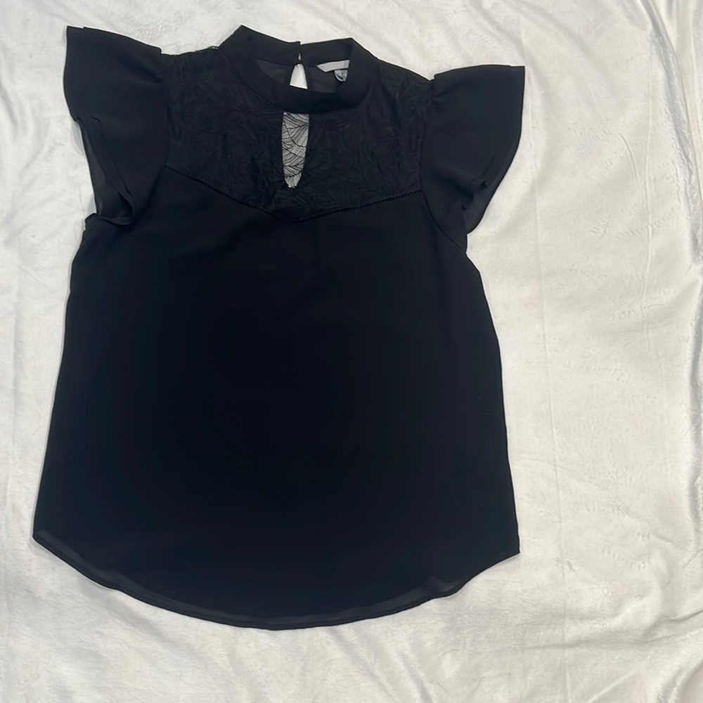 H&M Black Blouse with Keyhole in Back